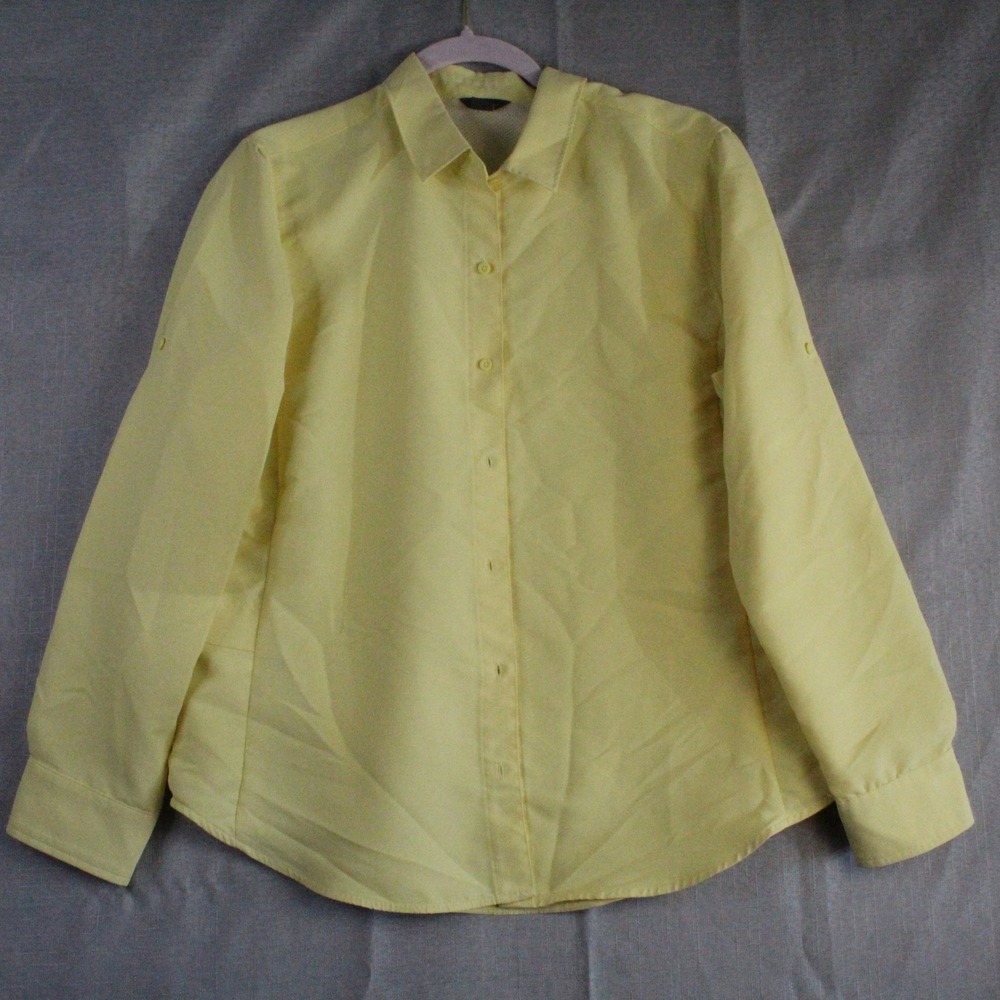 Eddie Bauer Women M Yellow Vented Back Hiking Shirt Gorpcore Coastal Grandma